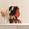 3 Портрет молодого индейца Лицо Люди Арт Раскраска картина по номерам на холсте