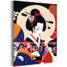 Японская гейша Портрет Арт Лицо Япония Люди Девушка 75х100 Раскраска картина по номерам на холсте