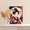 3 Японская гейша Портрет Арт Лицо Япония Люди Девушка Раскраска картина по номерам на холсте