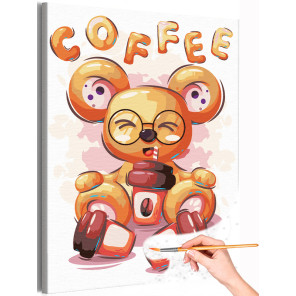 1 Мышонок с кофе Коллекция Funny Животные Смешная Для детей Детские Для мальчиков Для девочек Раскраска картина по номерам на хо