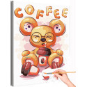 Мышонок с кофе Коллекция Funny Животные Смешная Для детей Детские Для мальчиков Для девочек Раскраска картина по номерам на холсте