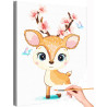 1 Олень с цветочными рогами Коллекция Cute animals Животные Олененок Для детей Детские Для малышей Для девочек Раскраска картина