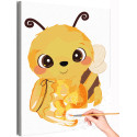 Влюбленная пчела с сердечками Коллекция Cute animals Любовь Романтика Животные Для детей Детские Для девочек Для мальчиков Раскраска картина по номерам на холсте