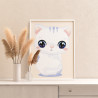 3 Милый белый котенок Коллекция Сute kitten Кот Кошка Животные Для детей Детские Для девочек Раскраска картина по номерам на хол
