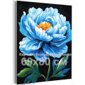 Голубой пион Цветы Лето Для девушки Для женщины Маме Интерьерная Небольшая 60х80 Раскраска картина по номерам на холсте