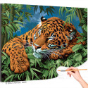 Леопард на дереве Животные Природа Раскраска картина по номерам на холсте