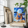  Девочка с ракушками на берегу моря Дети Ребенок Малыш Океан Морской пейзаж Пляж Лето 100х125 Раскраска картина по номерам на хо