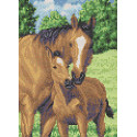  Лошади Канва с рисунком для вышивания Каролинка КК 0013