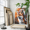  Портрет лисы с перьями Животные Лисичка Тотем Индеец Стильная 100х125 Раскраска картина по номерам на холсте с неоновыми краска