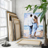  Влюбленная пара на пляже Люди Любовь Романтика Мужчина и женщина Девушка Семья Море 100х125 Раскраска картина по номерам на хол
