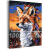 Тотем лисы на закате Животные Лисичка Индеец Стильная 100х125 Раскраска картина по номерам на холсте