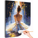 Девушка балерина с золотом Люди Танец Балет Женщина Раскраска картина по номерам на холсте с металлической краской