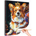  Любимый корги в короне Животные Собаки Щенки С золотом Интерьерная Раскраска картина по номерам на холсте с металлической краск