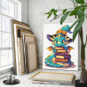  Маленький дракон волшебник с книгами Фэнтези Мультики Для детей Детская Для мальчиков Для девочек Яркая 60х80 Раскраска картина