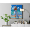  Романтичная девушка на море Люди Женщина Пляж Океан Лето Невеста 80х100 Раскраска картина по номерам на холсте AAAA-NK728-80x10