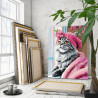  Кошка у окна с цветами Животные Котики Коты Котята Мем Яркая Интерьерная 80х100 Раскраска картина по номерам на холсте AAAA-NK7