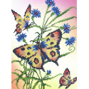  Бабочки и васильки Набор для вышивки бисером Каролинка КББН(Ч) 4005