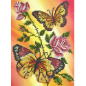 Бабочки и розы Набор для вышивки бисером Каролинка