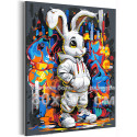 Стильный кролик и граффити Животные Заяц Город Яркая Мультики Детская Для детей Для подростков 80х100 Раскраска картина по номер