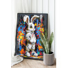  Стильный кролик и граффити Животные Заяц Город Яркая Мультики Детская Для детей Для подростков 80х100 Раскраска картина по номе