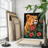 4 Портрет львицы с маками Животные Хищники Лев Львенок Цветы 100х125 Раскраска картина по номерам на холсте