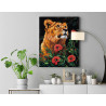8 Портрет львицы с маками Животные Хищники Лев Львенок Цветы 100х125 Раскраска картина по номерам на холсте