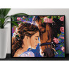 2 Портрет девушки и лошади в цветах Животные Конь Люди Тотем Принцессы Фэнтези Раскраска картина по номерам на холсте