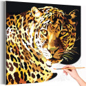 Ягуар на охоте Животные Леопард Хищник Стильная Интерьерная Раскраска картина по номерам на холсте