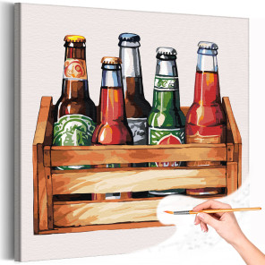 1 Пиво для друзей Еда Натюрморт Для кухни Интерьерная Для мужчин Раскраска картина по номерам на холсте