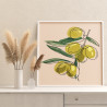 5 Ветвь с оливками Коллекция Line Еда Натюрморт Для кухни Интерьерная 80х80 Раскраска картина по номерам на холсте