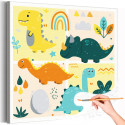 Мир динозавров Животные Для детей Детские Для девочек Для мальчиков Для малышей Раскраска картина по номерам на холсте