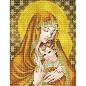  Богородица в золоте Канва с рисунком для вышивки бисером Благовест ААМА-307