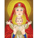  Богородица с младенцем Канва с рисунком для вышивки бисером Благовест ААМА-402