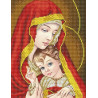 Богородица с младенцем в золоте Канва с рисунком для вышивки бисером Благовест ААМА-403