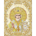 Святой Николай в жемчуге Канва с рисунком для вышивки бисером Благовест