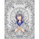 Пресвятая Богородица Семистрельная в жемчуге Канва с рисунком для вышивки бисером Благовест