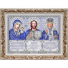  Триптих с молитвами в серебре Канва с рисунком для вышивки бисером Благовест ИС-3004