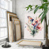 3 Букет маков и бабочка Природа Цветы Лето Яркая Интерьерная 80х100 Раскраска картина по номерам на холсте
