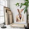 3 Кот сфинкс в костюме Животные Кошки Котята Стильная Интерьерная Легкая 100х125 Раскраска картина по номерам на холсте