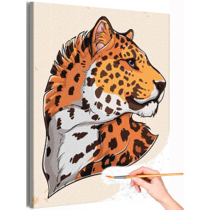 1 Портрет молодого леопарда Животные Для детей Для мальчика Для девочек Раскраска картина по номерам на холсте