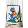 2 Большой динозавр Животные Для детей Для мальчика Раскраска картина по номерам на холсте