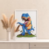 4 Большой динозавр Животные Для детей Для мальчика Раскраска картина по номерам на холсте
