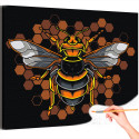 Пчела на сотах Животные Насекомые Интерьерная Раскраска картина по номерам на холсте