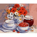 Летнее чаепитие Раскраска картина по номерам на холсте Menglei