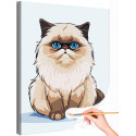 1 Персидская голубоглазая кошка Животные Котята Коты Для детей Детская Для мальчика Для девочки Раскраска картина по номерам на 