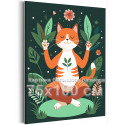 Рыжий кот на природе Животные Кошки Котики Йога Смешная Для детей Детская Небольшая 75х100 Раскраска картина по номерам на холсте