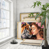 3 Портрет девушки с цветами и тигра Животные Люди Тотем Принцессы Фэнтези 80х100 Раскраска картина по номерам на холсте