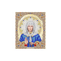  Святая Ксения в жемчуге и кристаллах Канва с рисунком для вышивки бисером Благовест ЖЛ-4716