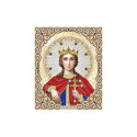 Святая Екатерина в жемчуге и кристаллах Канва с рисунком для вышивки бисером Благовест