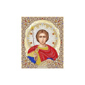 Святой Дмитрий в жемчуге и кристаллах Канва с рисунком для вышивки бисером Благовест